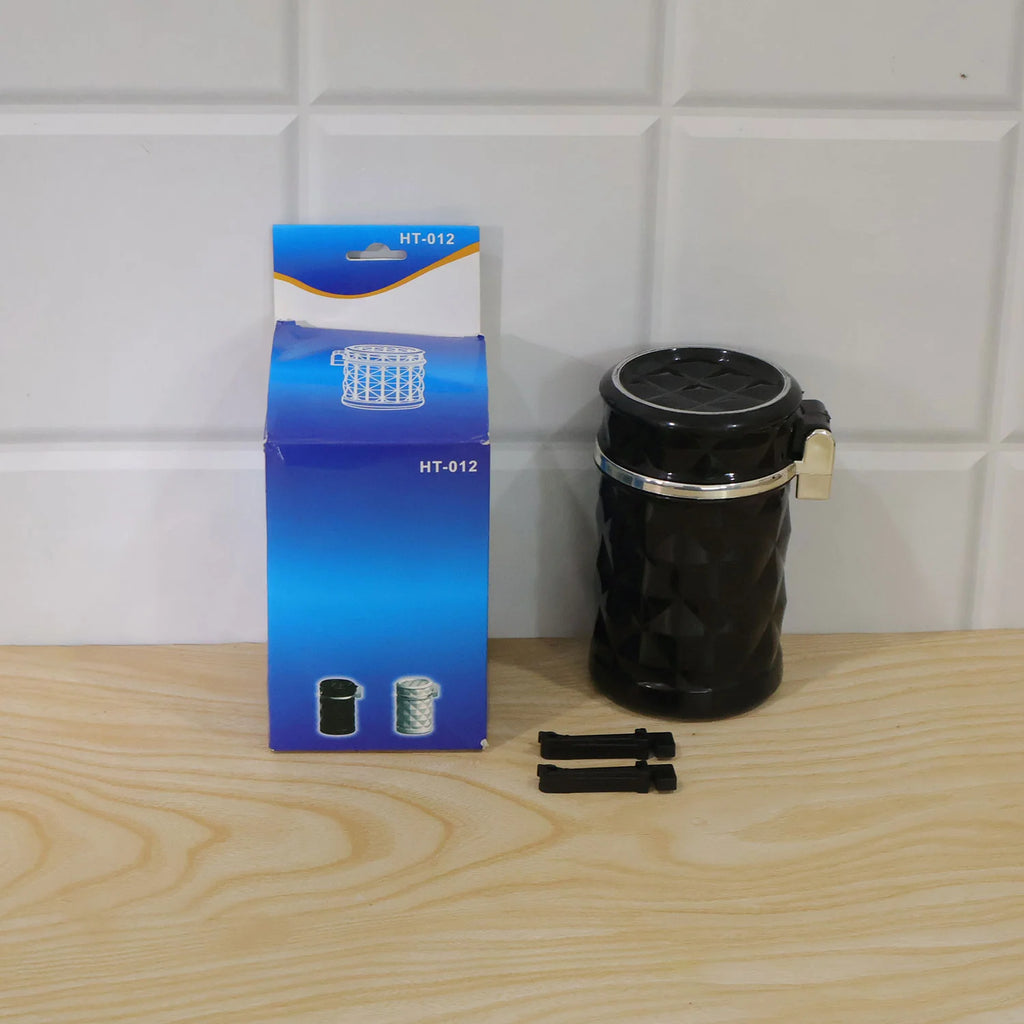 Car Cupholder Ashtray – LED Light, Lid & Portable Bin