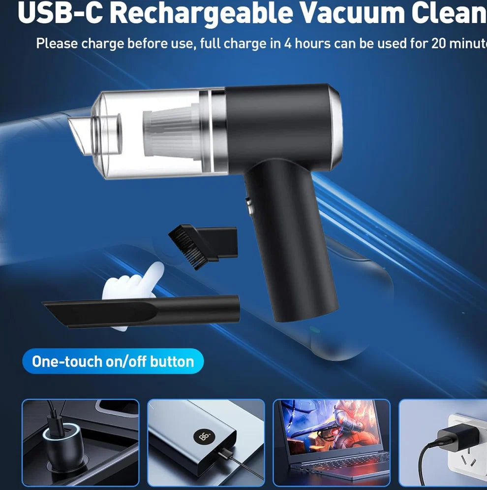 Wireless Handheld Vacuum Cleaner – 120W USB Rechargeable