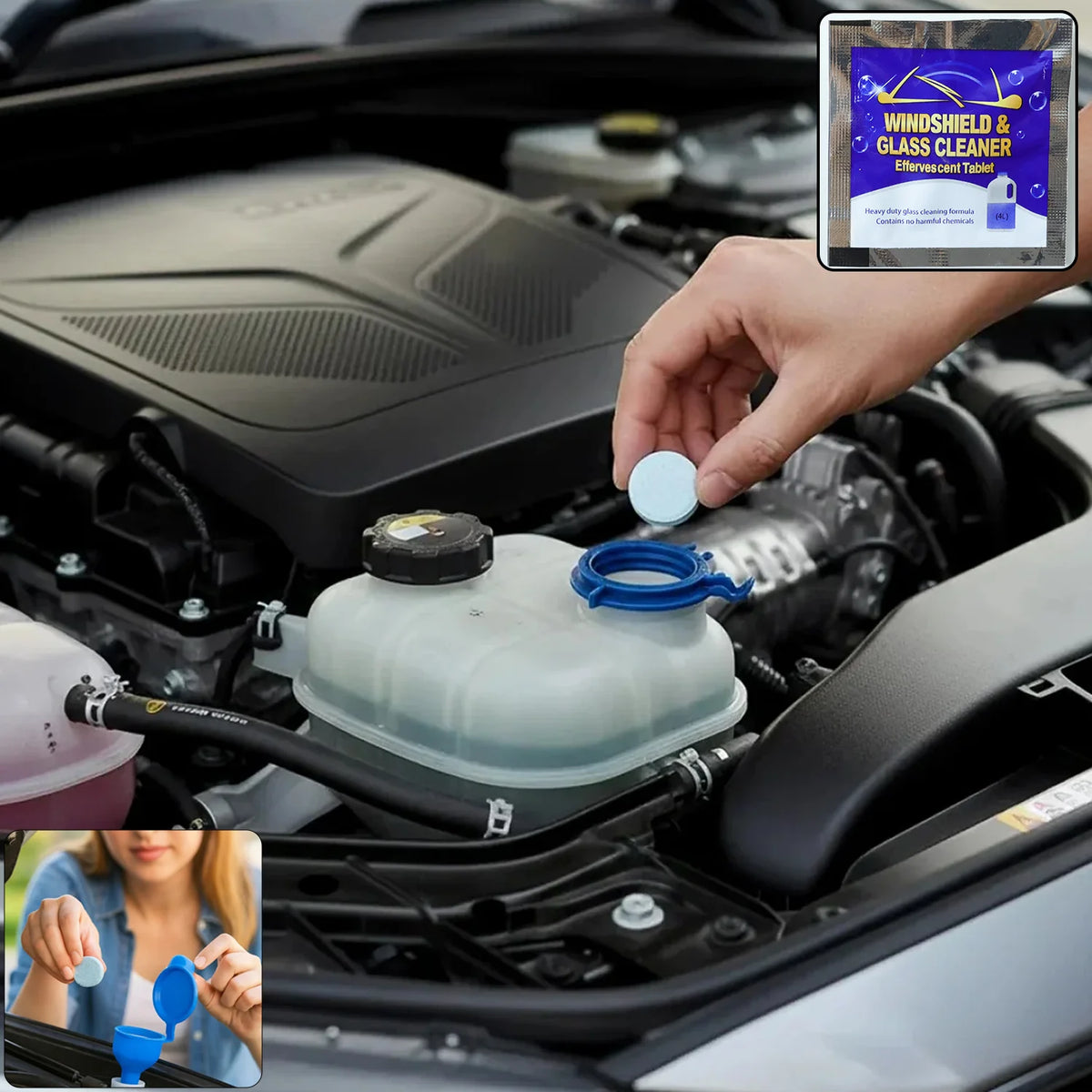 Car Windshield Cleaner Tablets – Effective Water-Repellent Formula- 10 tablets