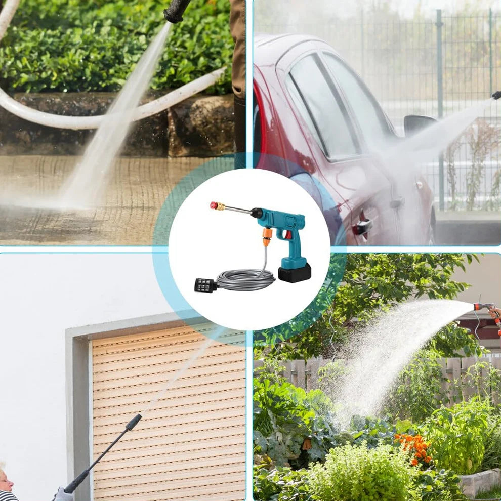 98V High Pressure Wireless Car Washer Kit with Battery and Accessories