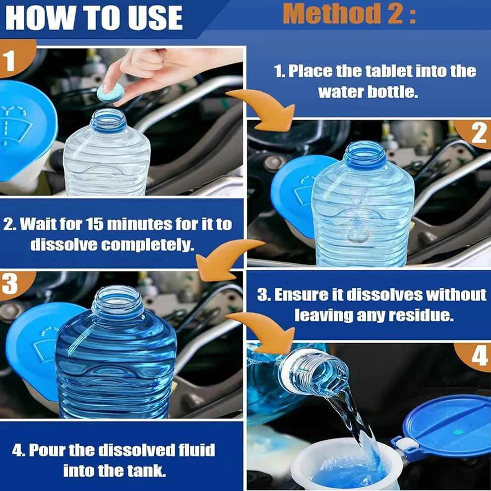 Car Windshield Cleaner Tablets – Effective Water-Repellent Formula- 10 tablets