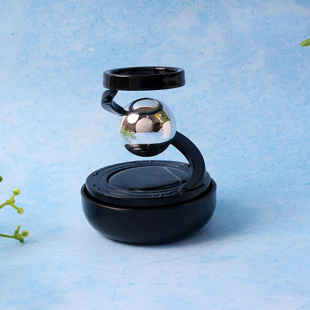 Solar-Powered Car Air Freshener – Rotating Galaxy Orb Design